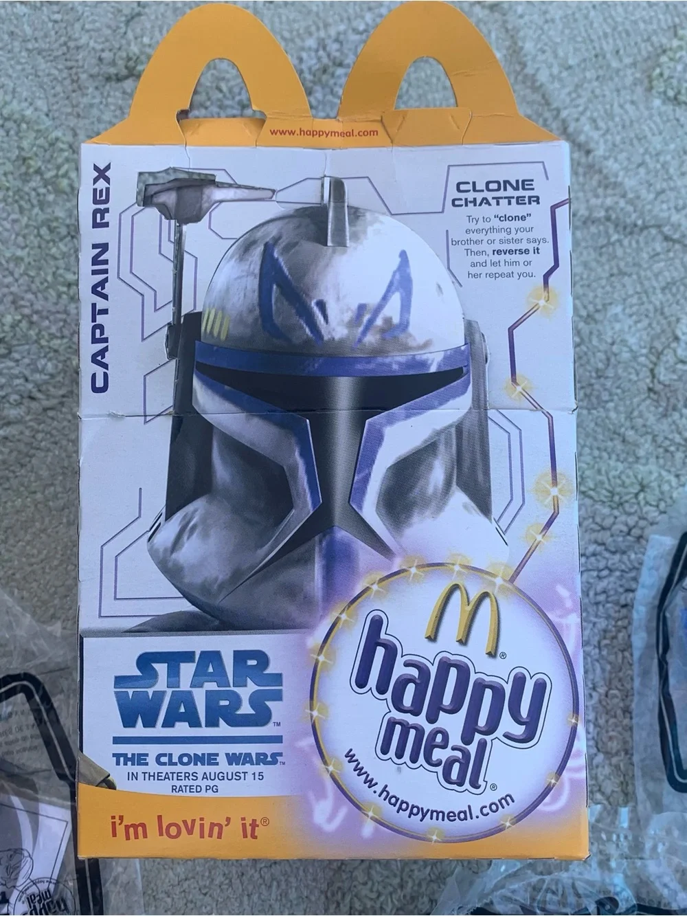 Vintage early 2000s Star Wars Mcdonalds Happy Meal box and mini toy baggies